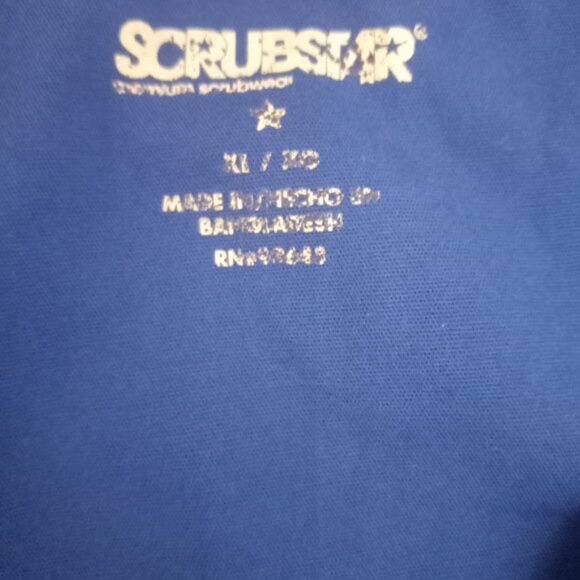 Scrubstar Scrub Set Top Bottom Pants XL Nursing Uniform Blue - Picture 7 of 12